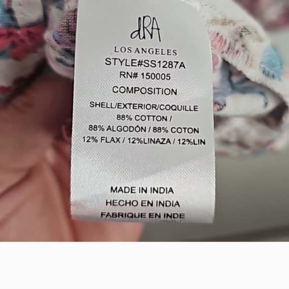 Set DRA Los Angeles cottonlinen floral button smocked long crop and midi skirt - Picture 9 of 10